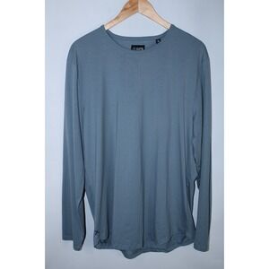 Cuts Men's XXL Trim Cut Blue AO Long Sleeve Curve Hem T-Shirt